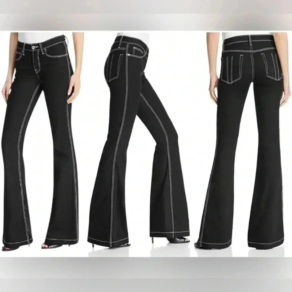Burberry Brit NWT Black with White Stitching
Denim Flare Leg Jeans Size 25 - Picture 13 of 15